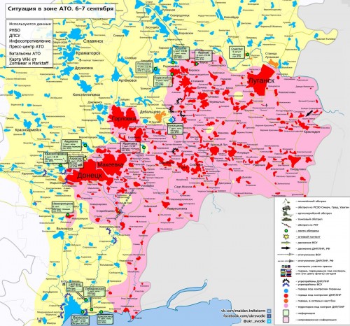 Карта боевых действий от ополчения