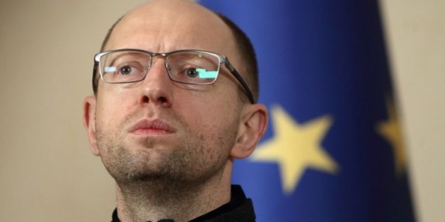 Arsenii Yatseniuk during a news briefing at the Trade Union House in Kyiv.