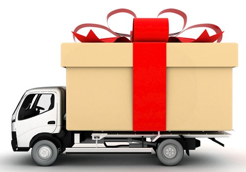 image delivery vehicle on a white background